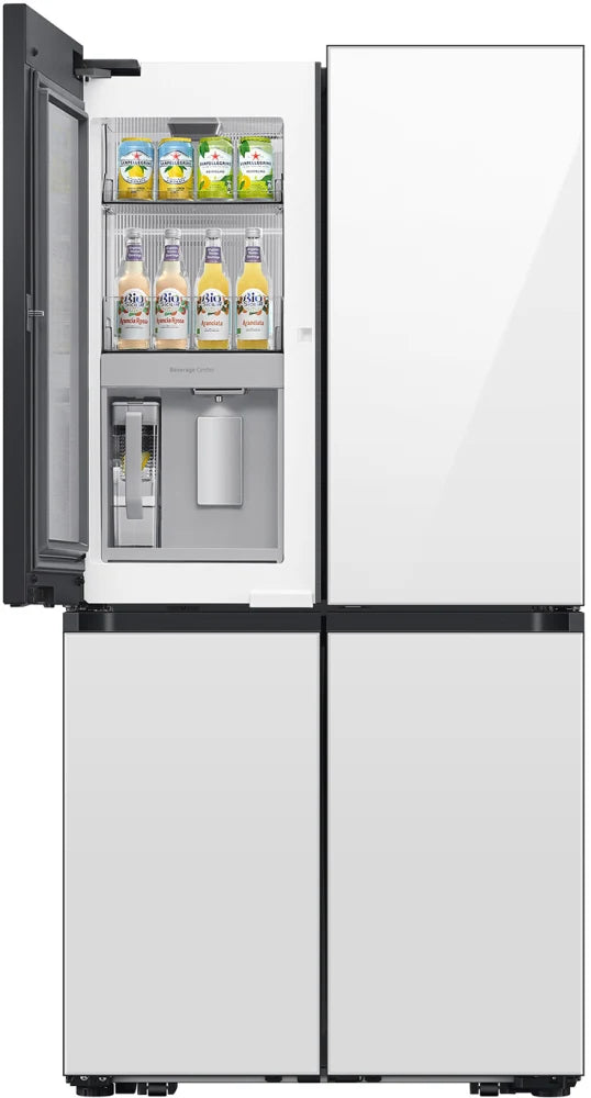 Bespoke 4-Door Flex™ Refrigerator (29 cu. ft.) with Beverage Zone™ and Auto Open Door in White Glass