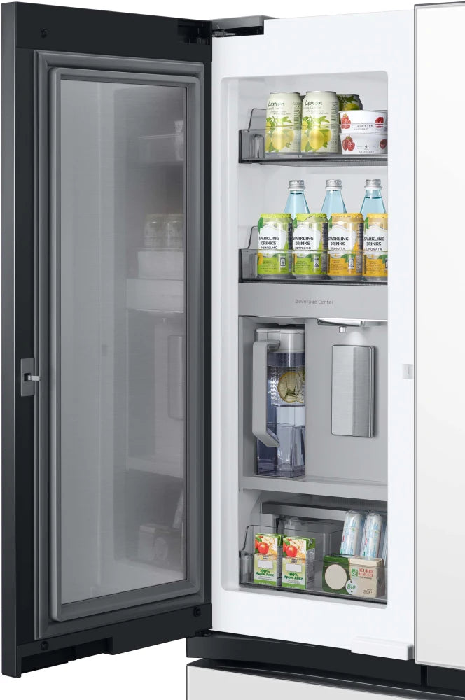 Bespoke 3-Door French Door Refrigerator (30 cu. ft.) with Beverage Center™ in White Glass