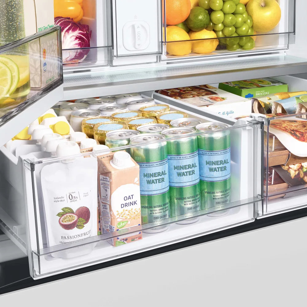 Bespoke 3-Door French Door Refrigerator (30 cu. ft.) with Beverage Center™ in White Glass