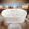 Sofi Series 67 in. L x 34 in. W Acrylic Combination 50 Gallon Capacity Freestanding Bathtub with Center Drain in White