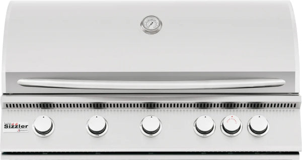 Summerset  40 Inch Built-In Gas Grill with 5 Burners, 15,000 BTU Infrared Burner, 985 Sq. In. Cooking Surface, 443 Stainless Steel Construction, Double-Lined Hood, 8mm Cooking Grates, and Stainless Steel Tube Burners: Natural Gas