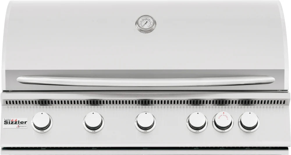Summerset  40 Inch Built-In Gas Grill with 5 Burners, 15,000 BTU Infrared Burner, 985 Sq. In. Cooking Surface, 443 Stainless Steel Construction, Double-Lined Hood, 8mm Cooking Grates, and Stainless Steel Tube Burners: Natural Gas