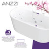 Sofi Series 67 in. L x 34 in. W Acrylic Combination 50 Gallon Capacity Freestanding Bathtub with Center Drain in White