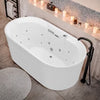 Sofi Series 67 in. L x 34 in. W Acrylic Combination 50 Gallon Capacity Freestanding Bathtub with Center Drain in White