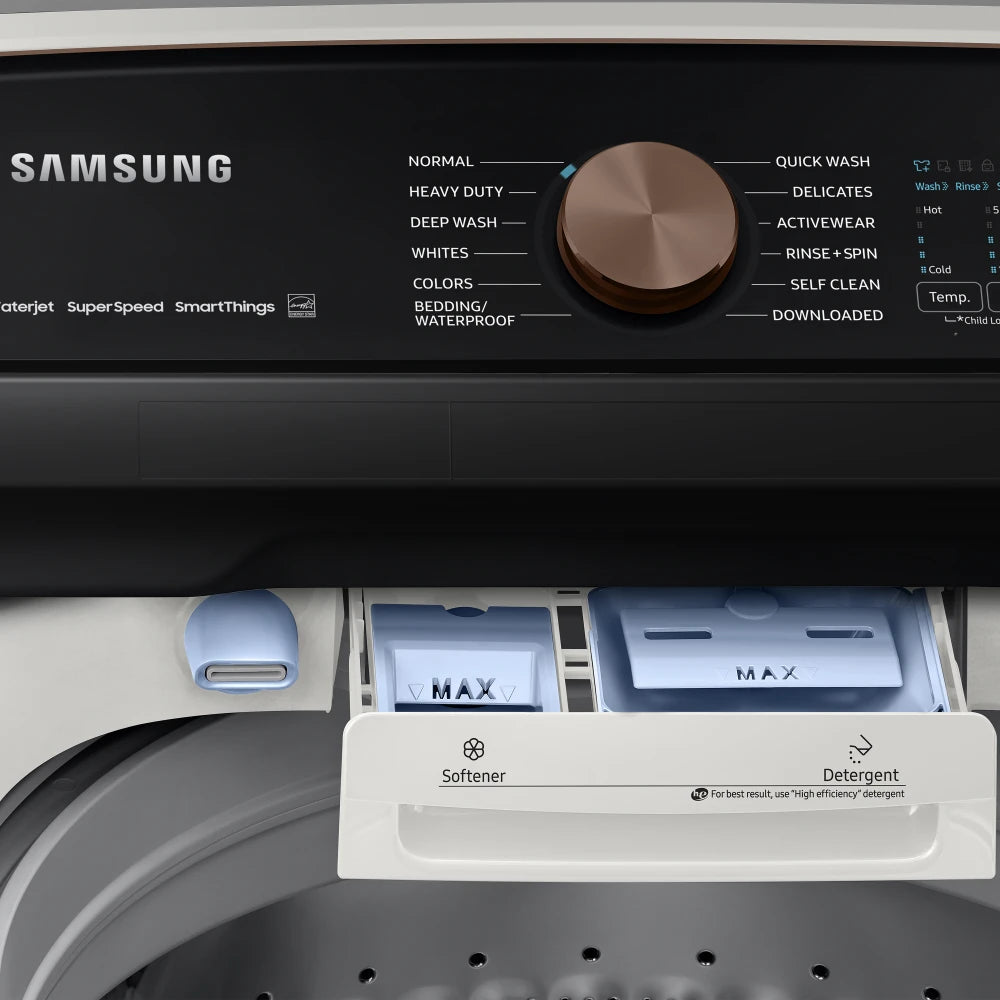 5.5 cu. ft. Extra-Large Capacity Smart Top Load Washer with Super Speed Wash in Ivory