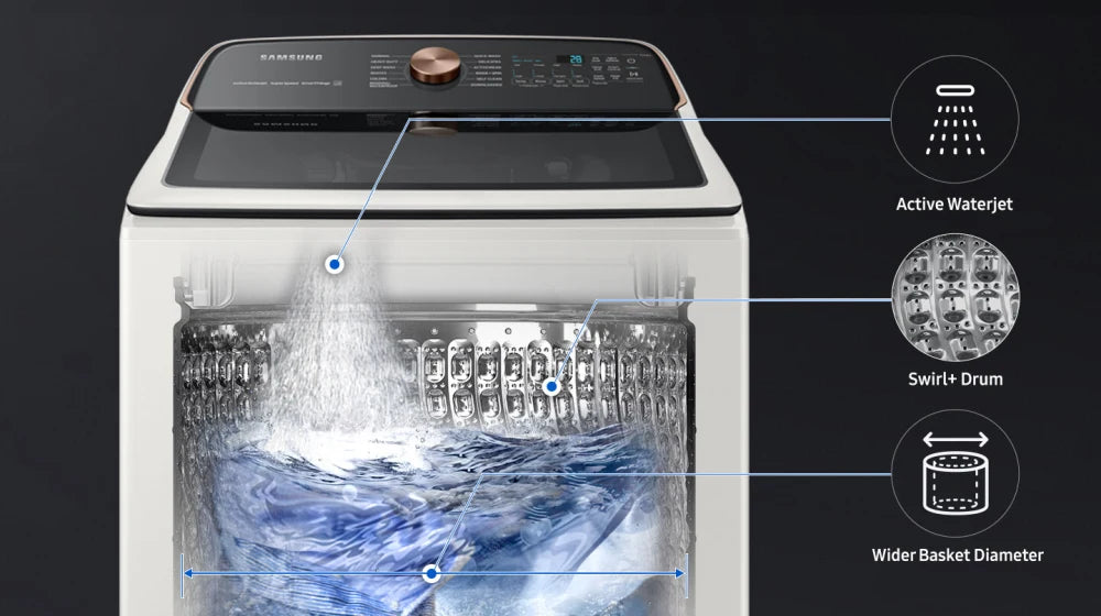 5.5 cu. ft. Extra-Large Capacity Smart Top Load Washer with Super Speed Wash in Ivory