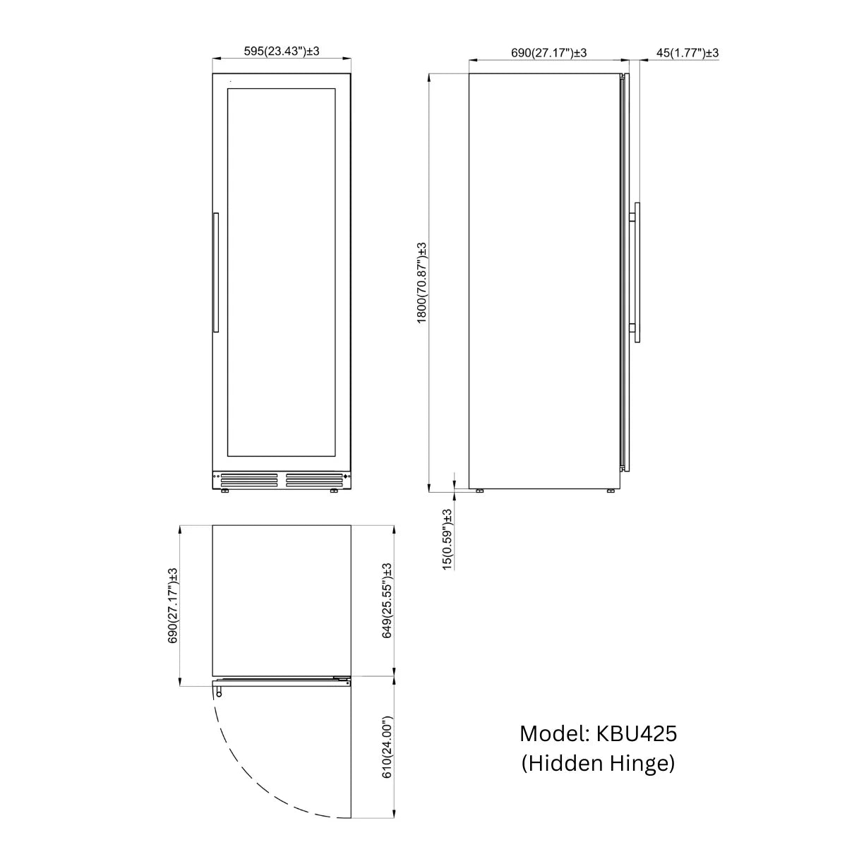 KingsBottle Upright Low-E Glass Door Dual Zone Large Wine Cooler Beverage Fridge KBU425DX-FG  KBU425DX-SS