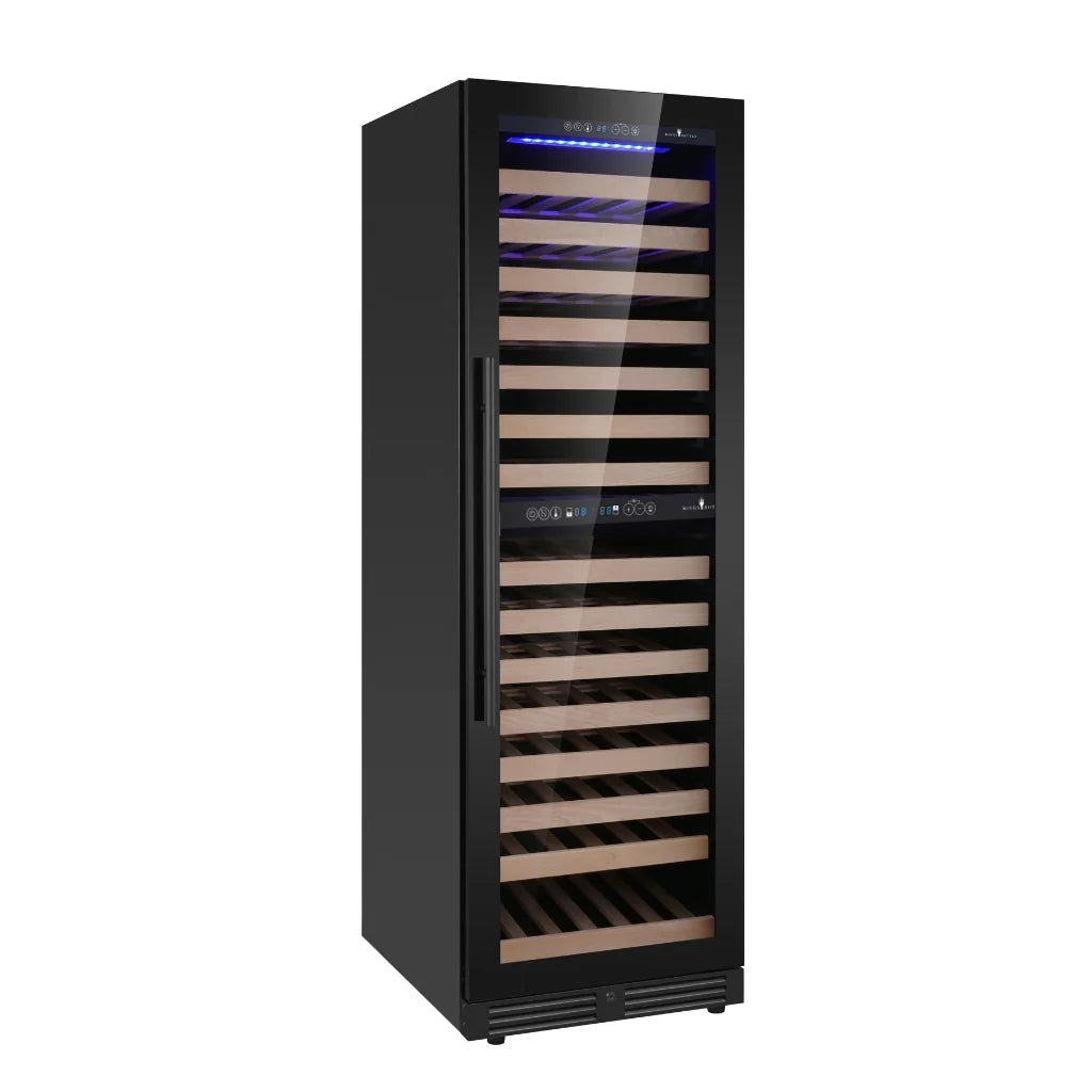 KingsBottle Upright Low-E Glass Door Dual Zone Large Wine Cooler Beverage Fridge KBU425DX-FG  KBU425DX-SS
