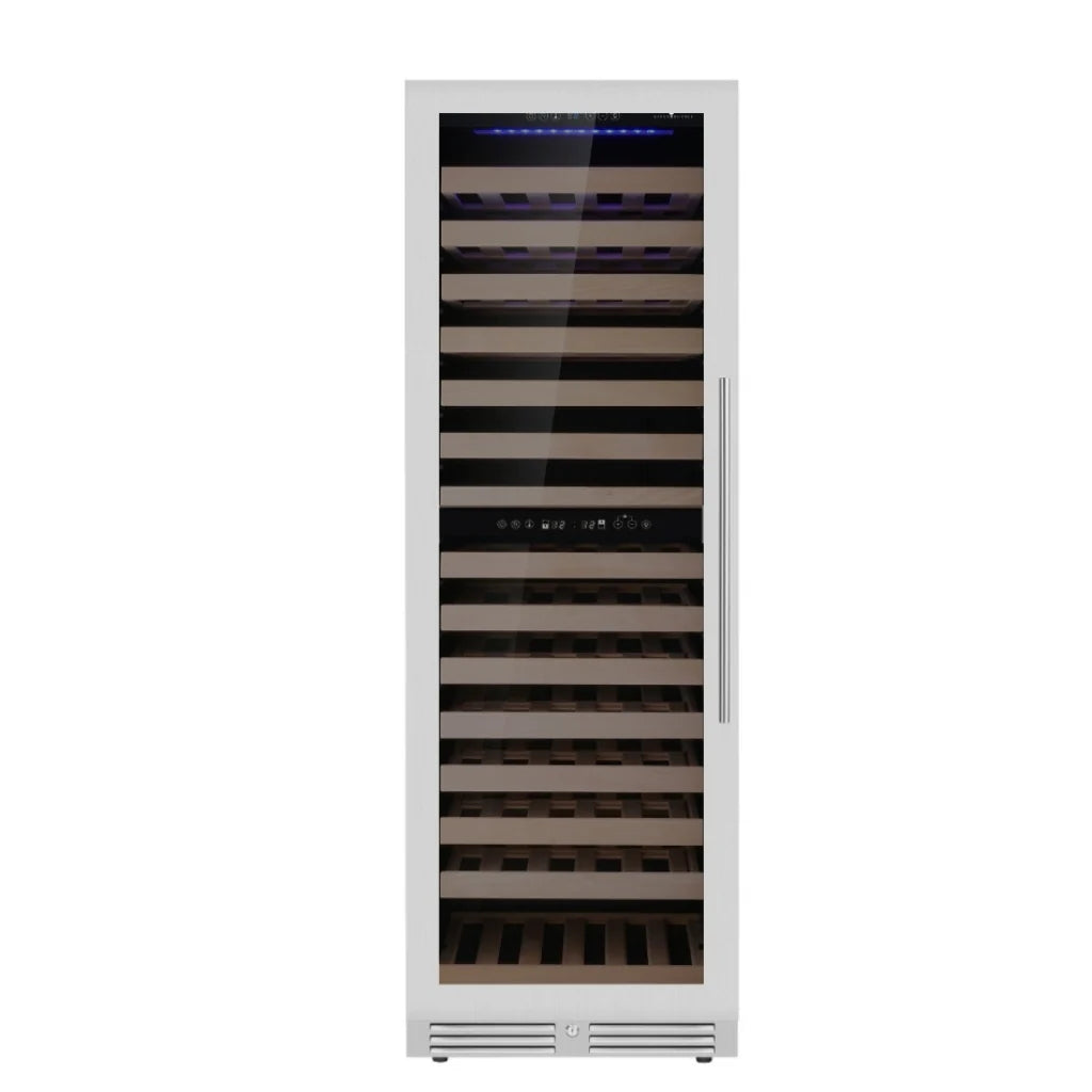 KingsBottle Upright Low-E Glass Door Dual Zone Large Wine Cooler Beverage Fridge KBU425DX-FG  KBU425DX-SS