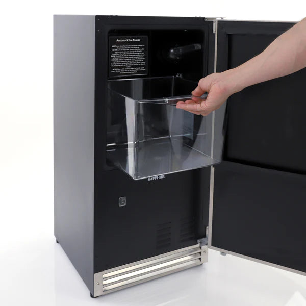 Sapphire Series 3 15" Indoor/Outdoor Premium Crescent Cube Ice Maker