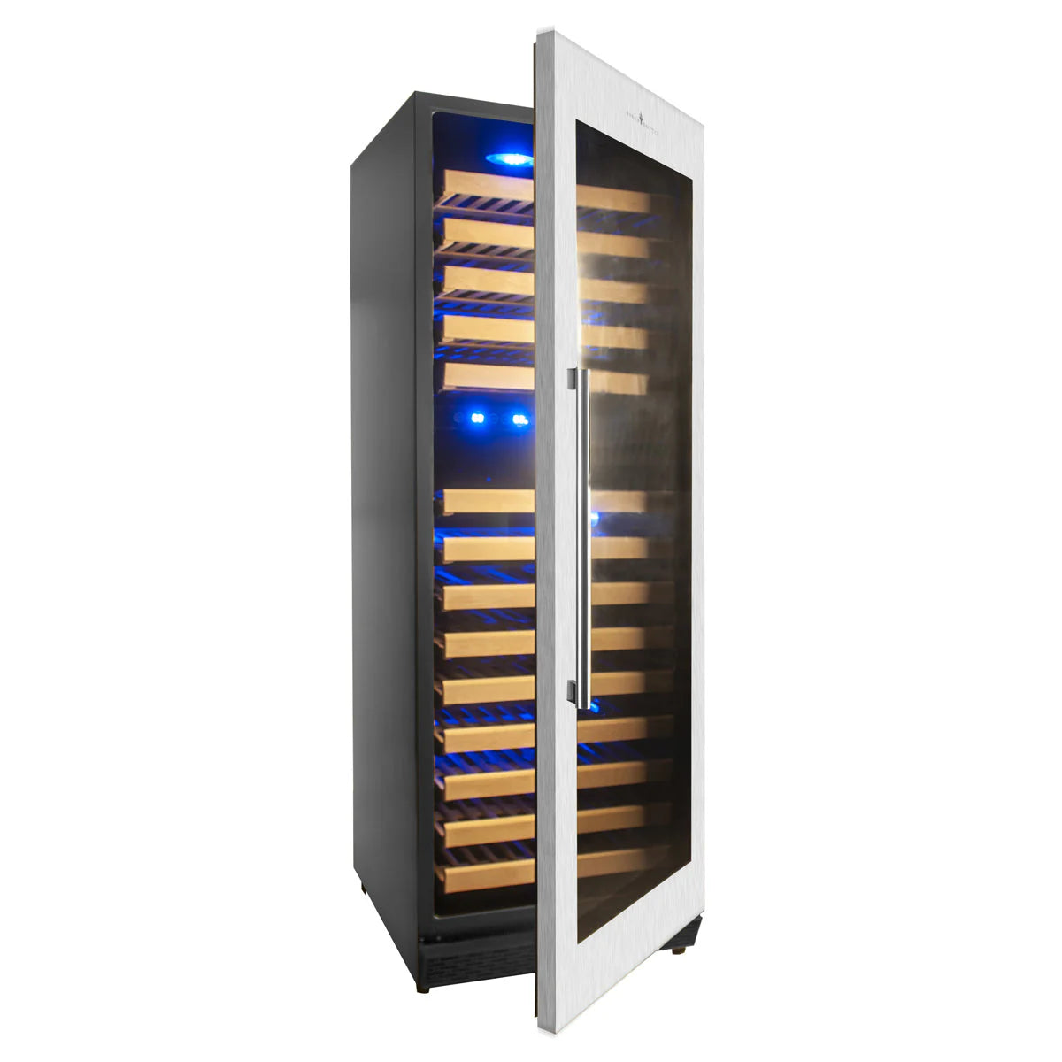KingsBottle Tall Large Wine Refrigerator With Glass Door With Stainless Steel Trim ﻿Beverage Fridge KBU170DX-SS LHH  KBU170DX-SS RHH