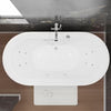 Sofi Series 67 in. L x 34 in. W Acrylic Combination 50 Gallon Capacity Freestanding Bathtub with Center Drain in White